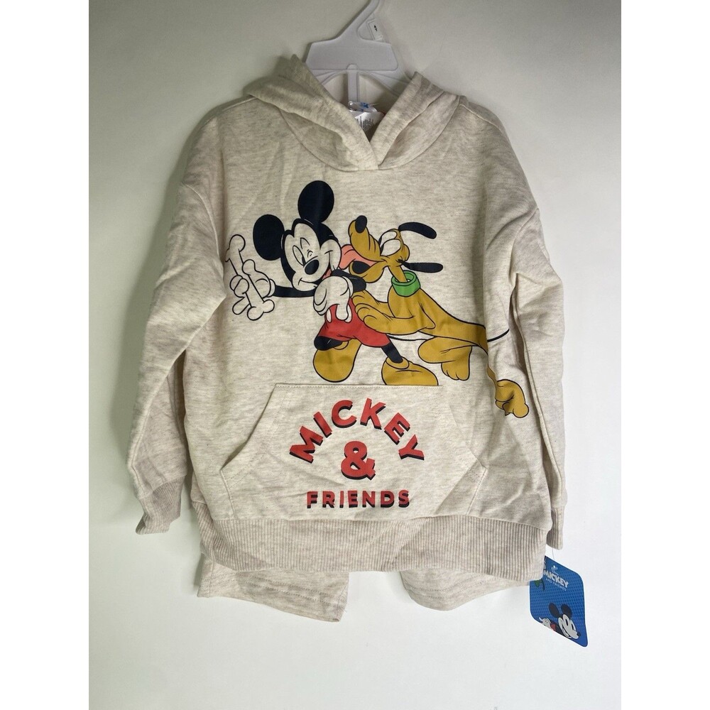 Disney Mickey Mouse 2 Piece Set Outfit Long Sleeve Hoodie and Shorts Boys 4T